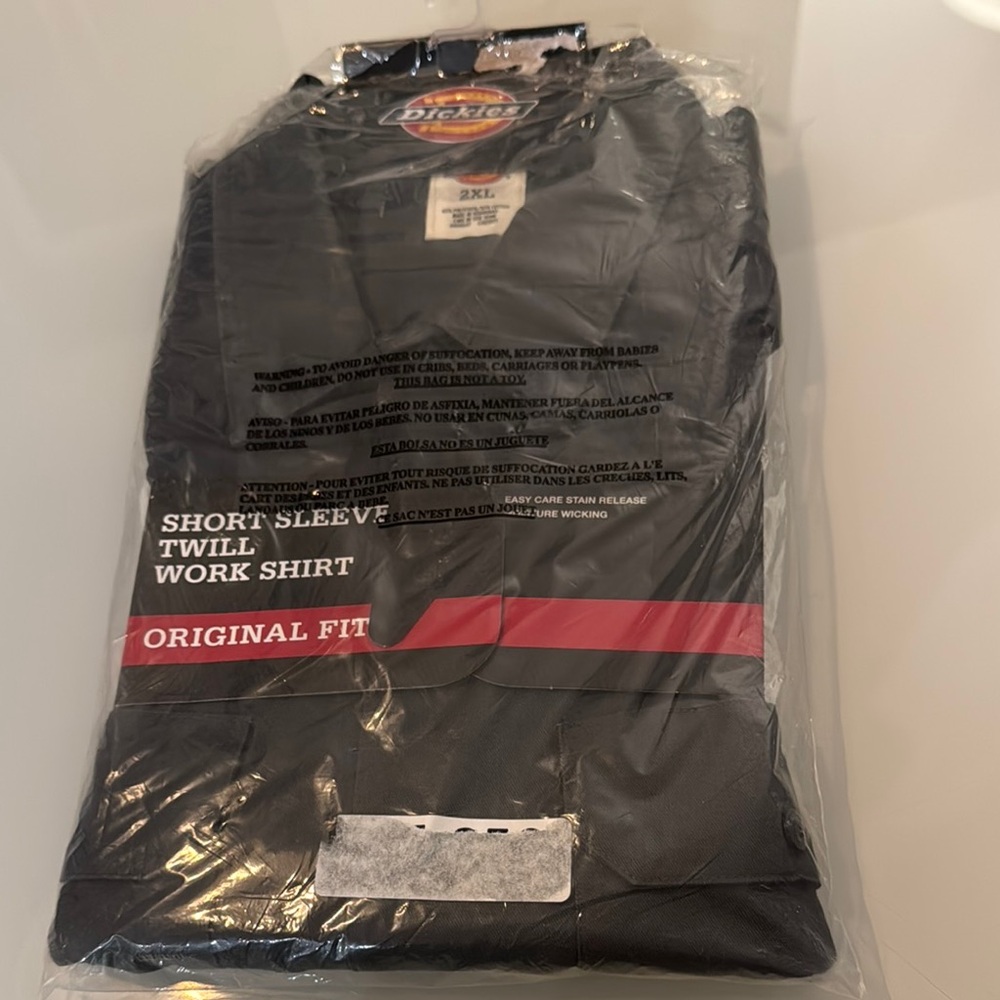 Dickies Dark Grey Original Fit Twill Work Shirt - size 2XL
